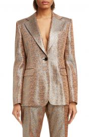 Dries Van Noten Barbilar Metallic Blazer   Nordstrom at Nordstrom